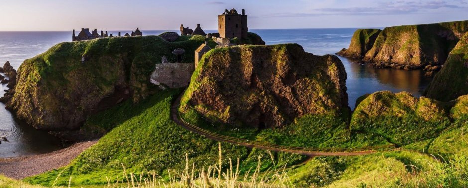 Замок Данноттар Шотландия реконструкция