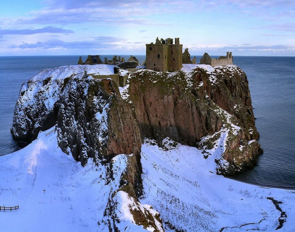 Замок Данноттар в Шотландии внутри