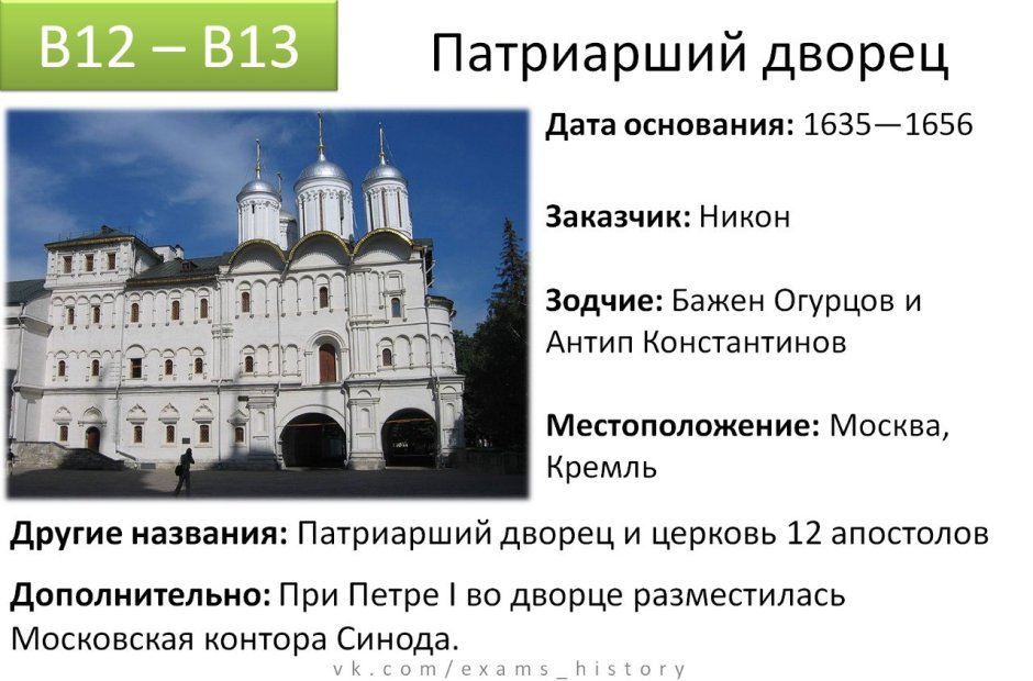 Патриарший дворец в Кремле Москва