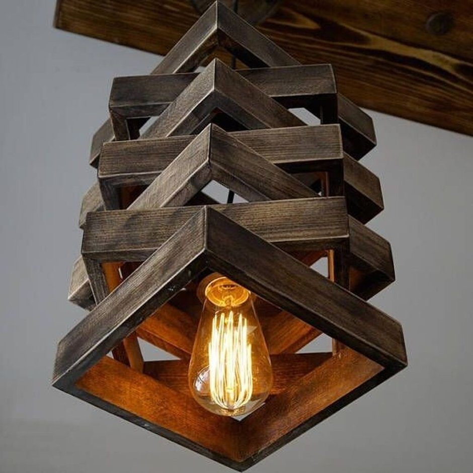 Декоративные светильники люстры из дерева