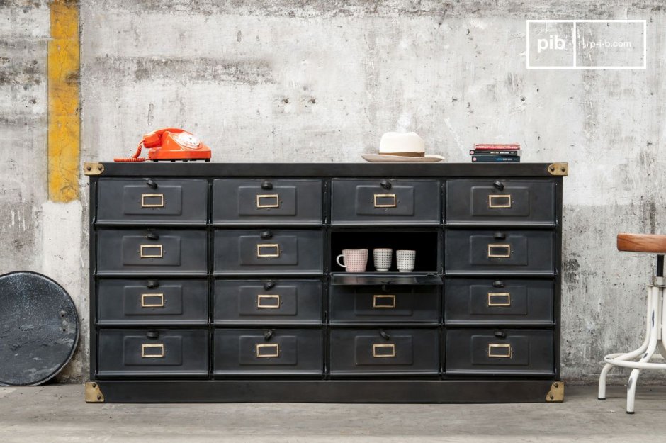 Комод в стиле лофт Irvine Industrial Metal Rust Chest of Drawers артикул 10.370-2