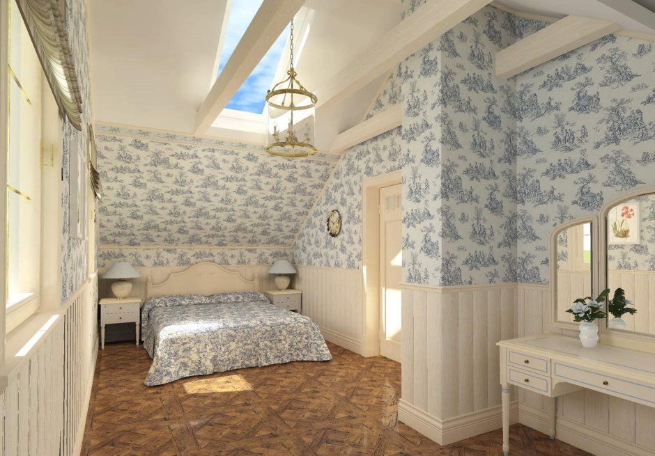 Комната с мансардной крышей