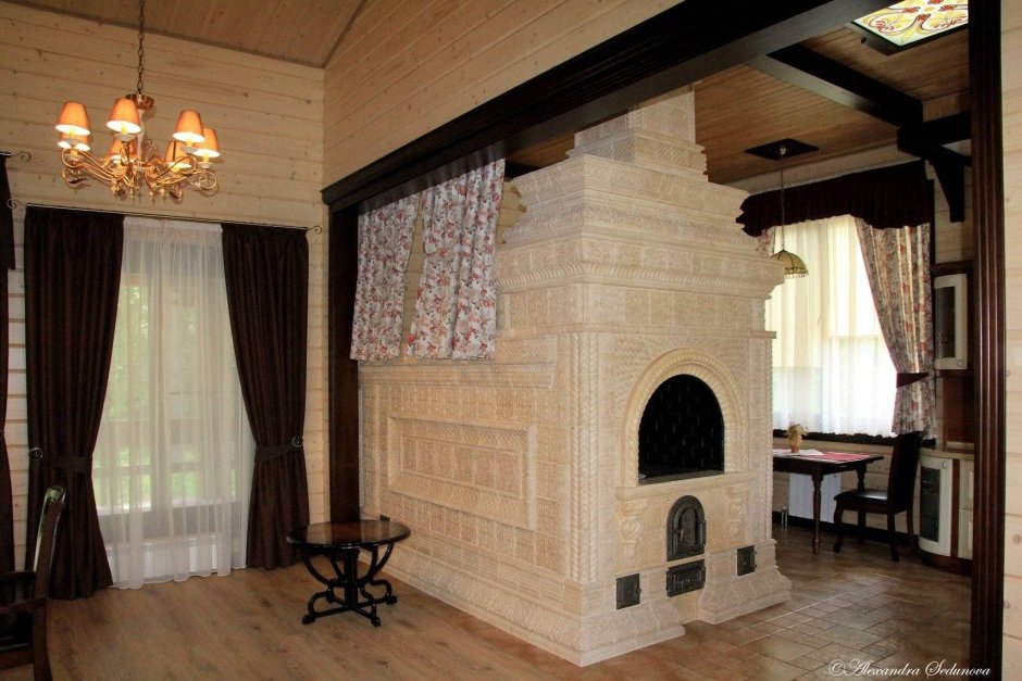 Печь Туликиви в деревянном доме