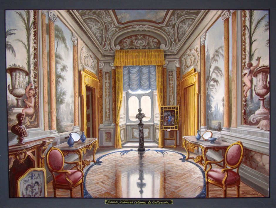 Иллюстрации с изображением интерьеров замков и дворцов