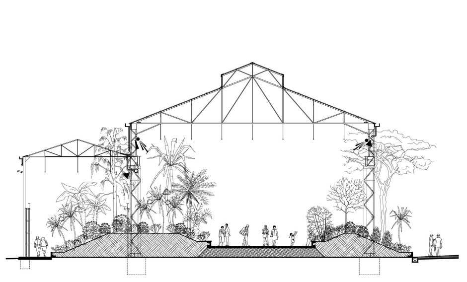 Схема оранжереи ботанического сада