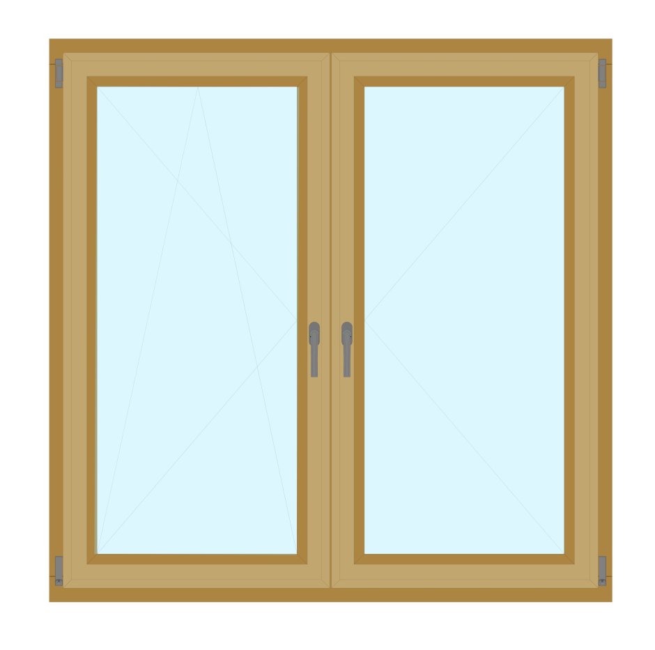 Окно деревянное двухстворчатое