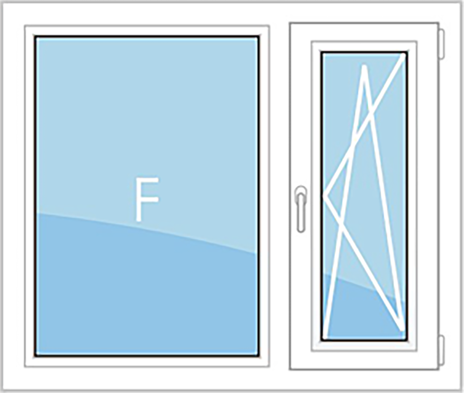Блок оконный трехстворчатый с поворотно-откидной створкой