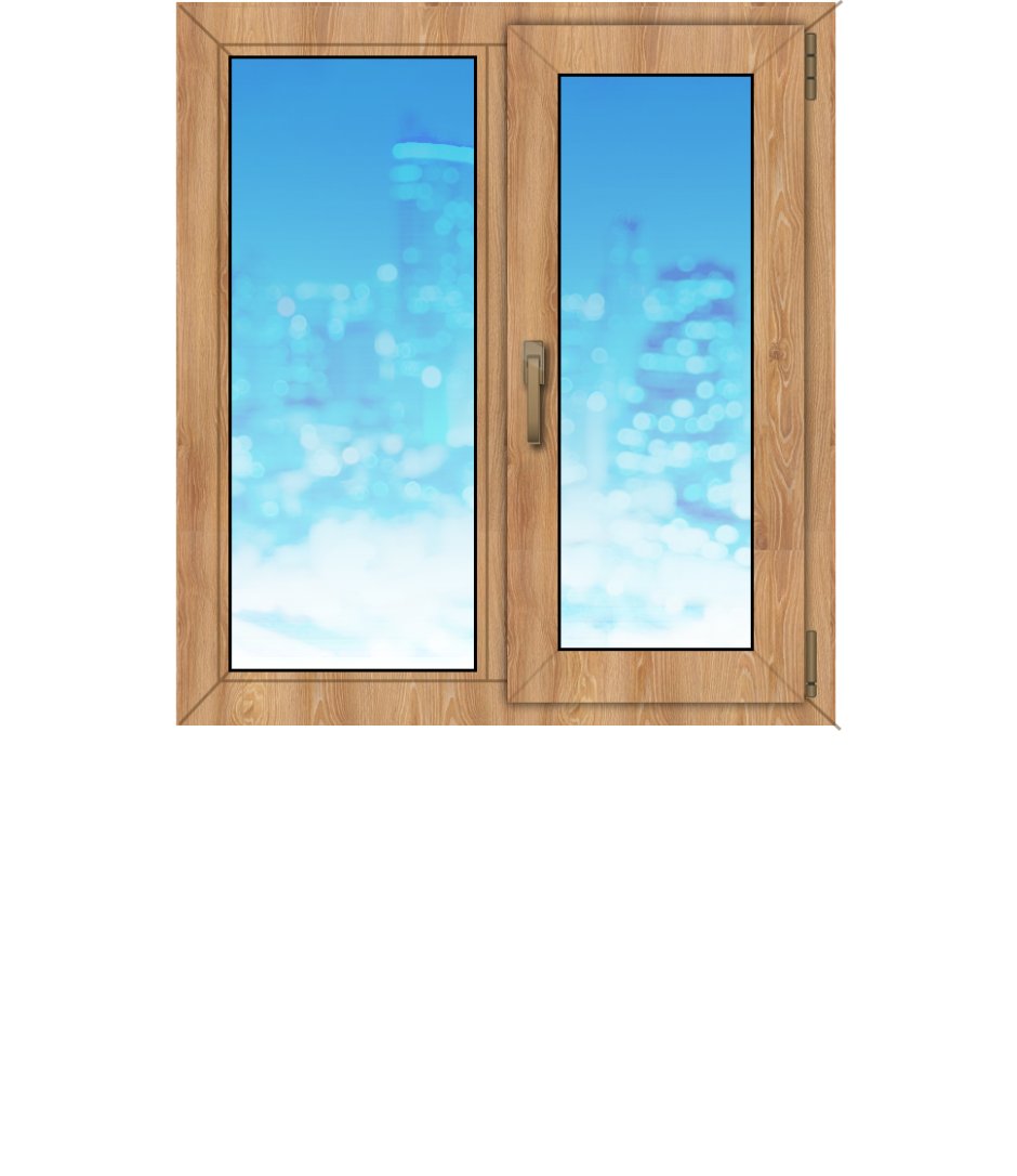 Окно деревянное двухстворчатое
