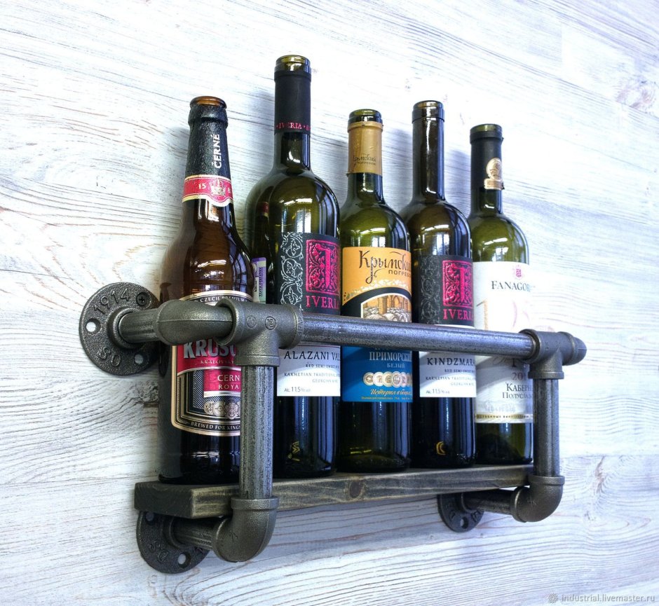Подставка для вина в стиле лофт