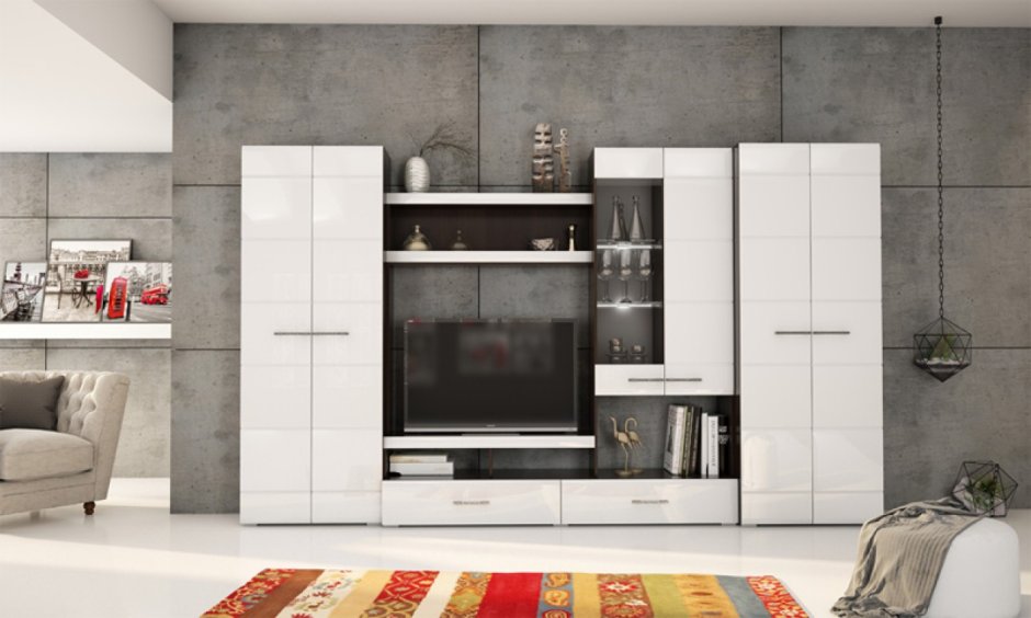 Ненси-1 венге/белый глянец