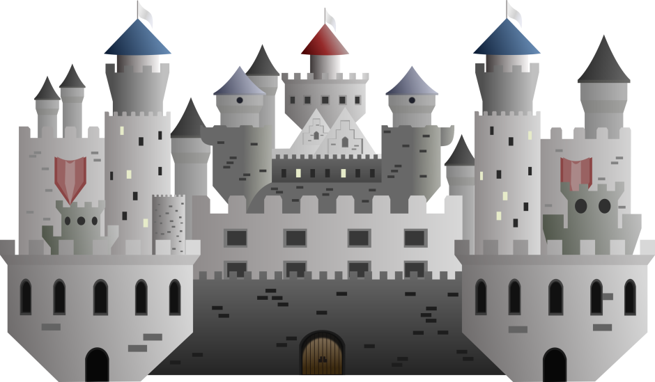 Замок снежной королевы из геометрических фигур