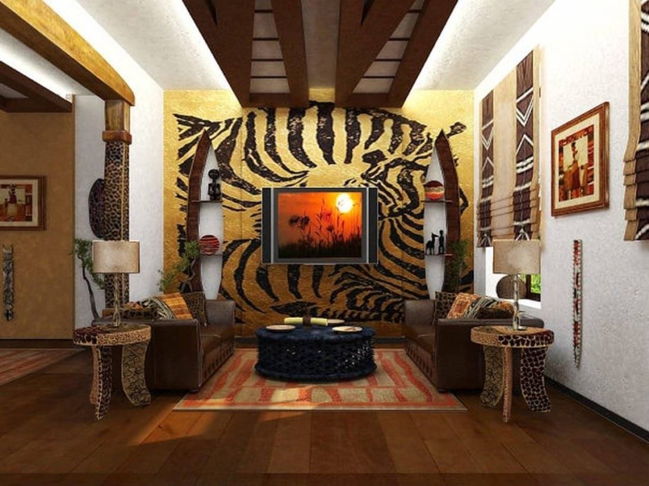 Спальня в стиле сафари Африка