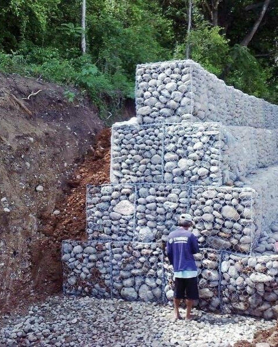 Террасирование габионами