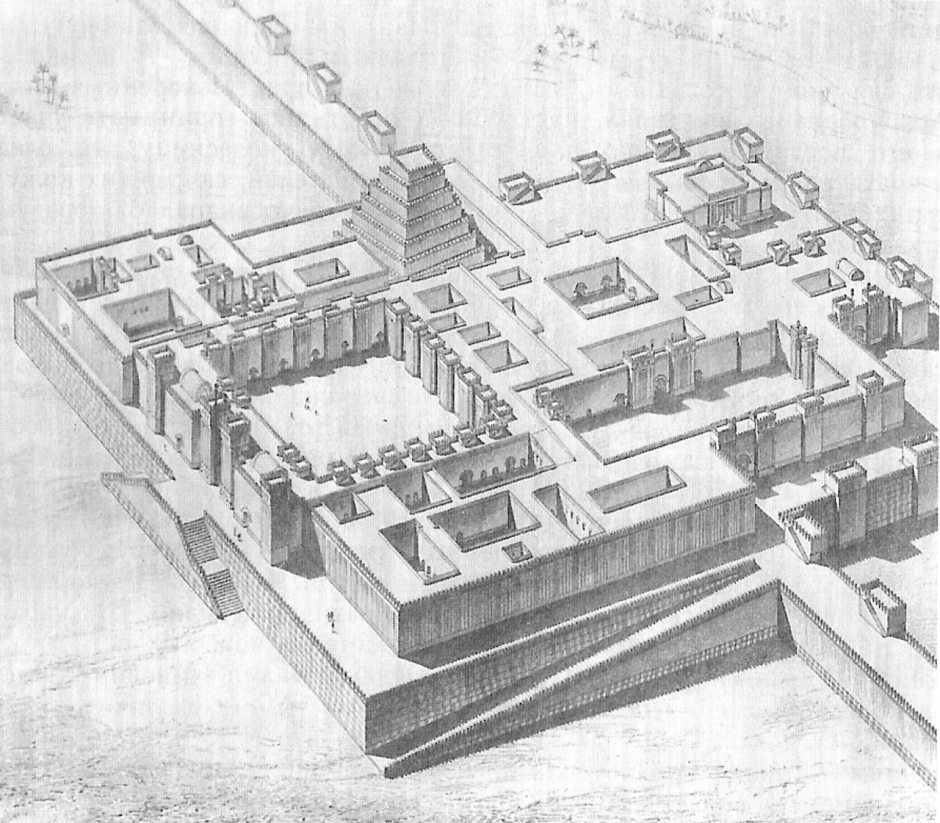 Дворец в дур-Шаррукине, аксонометрия и план