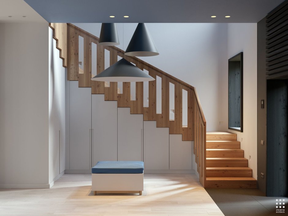 Визуализация современной лестницы в доме