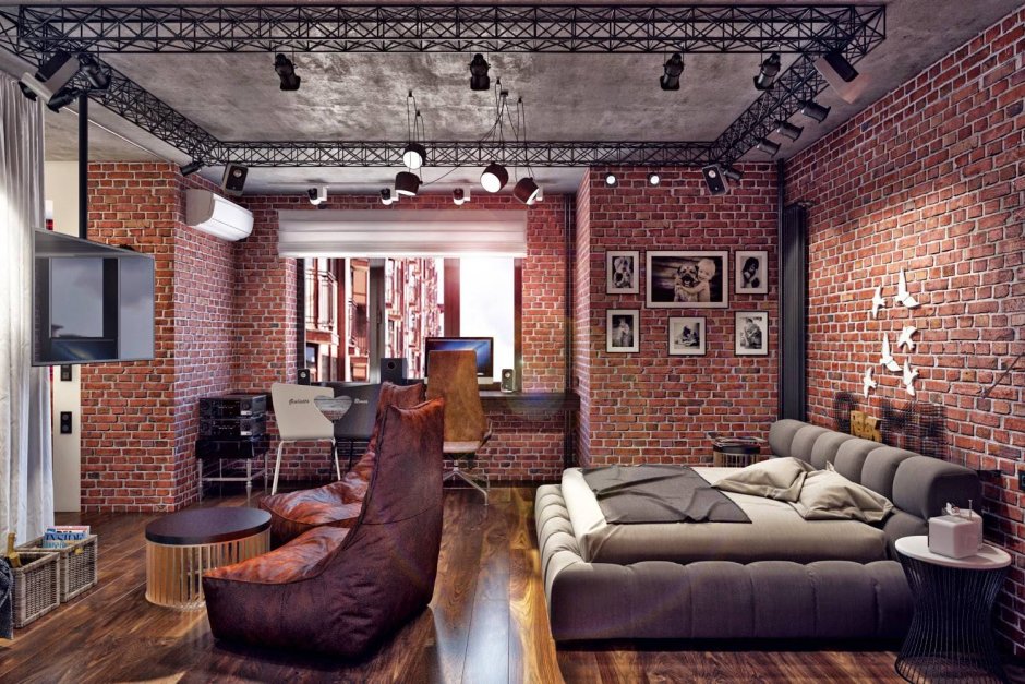 Loft Brown sciana struktura Brick 25х40