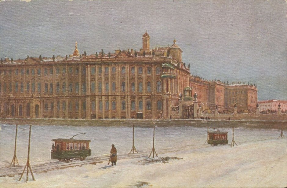 Дворцовый мост Санкт-Петербург зима