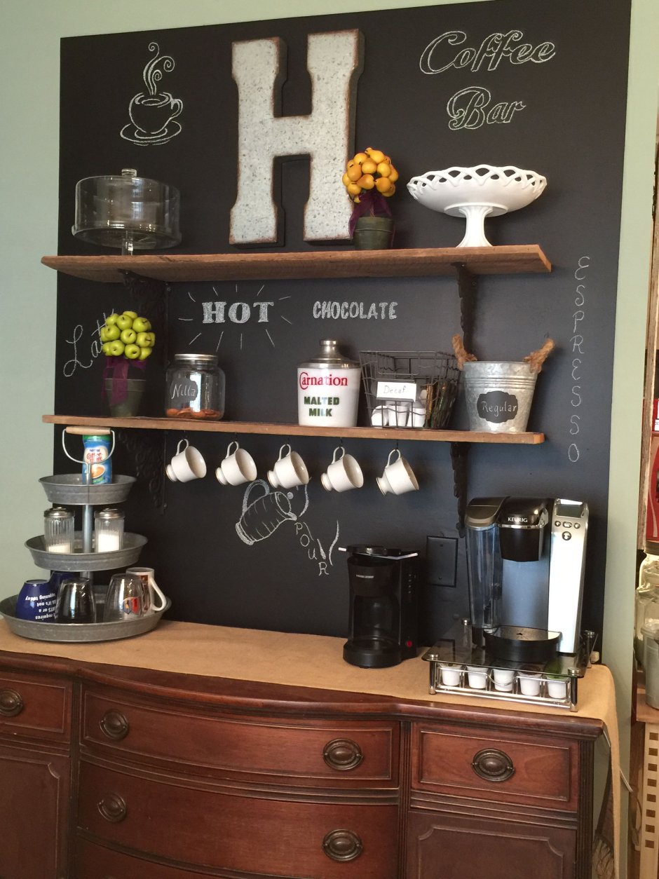 Полка для чая и кофе на кухне