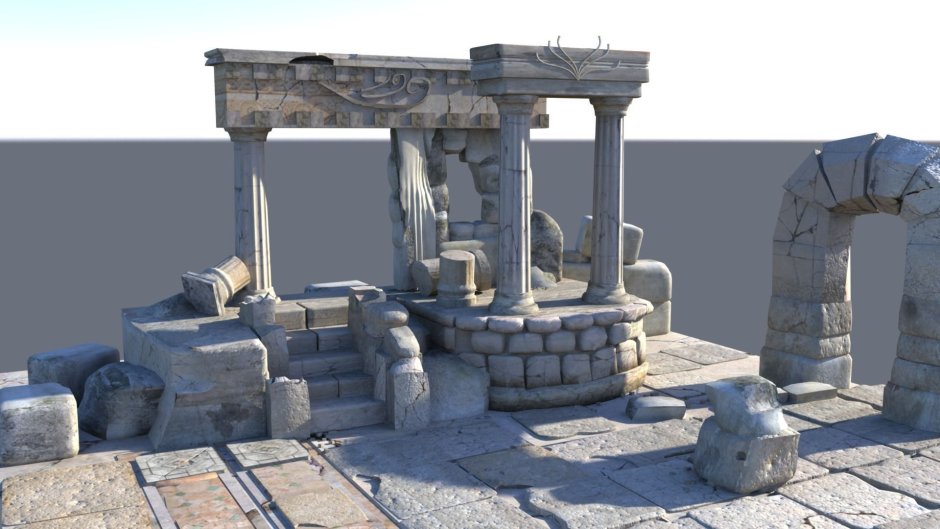 3д модель античные руины