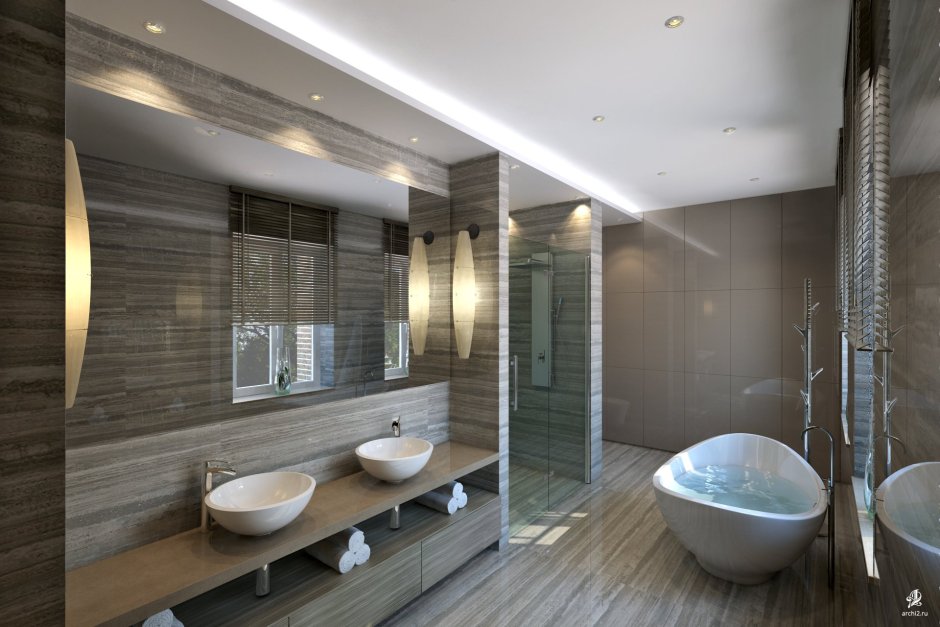 Проекты ванных комнат в частном доме