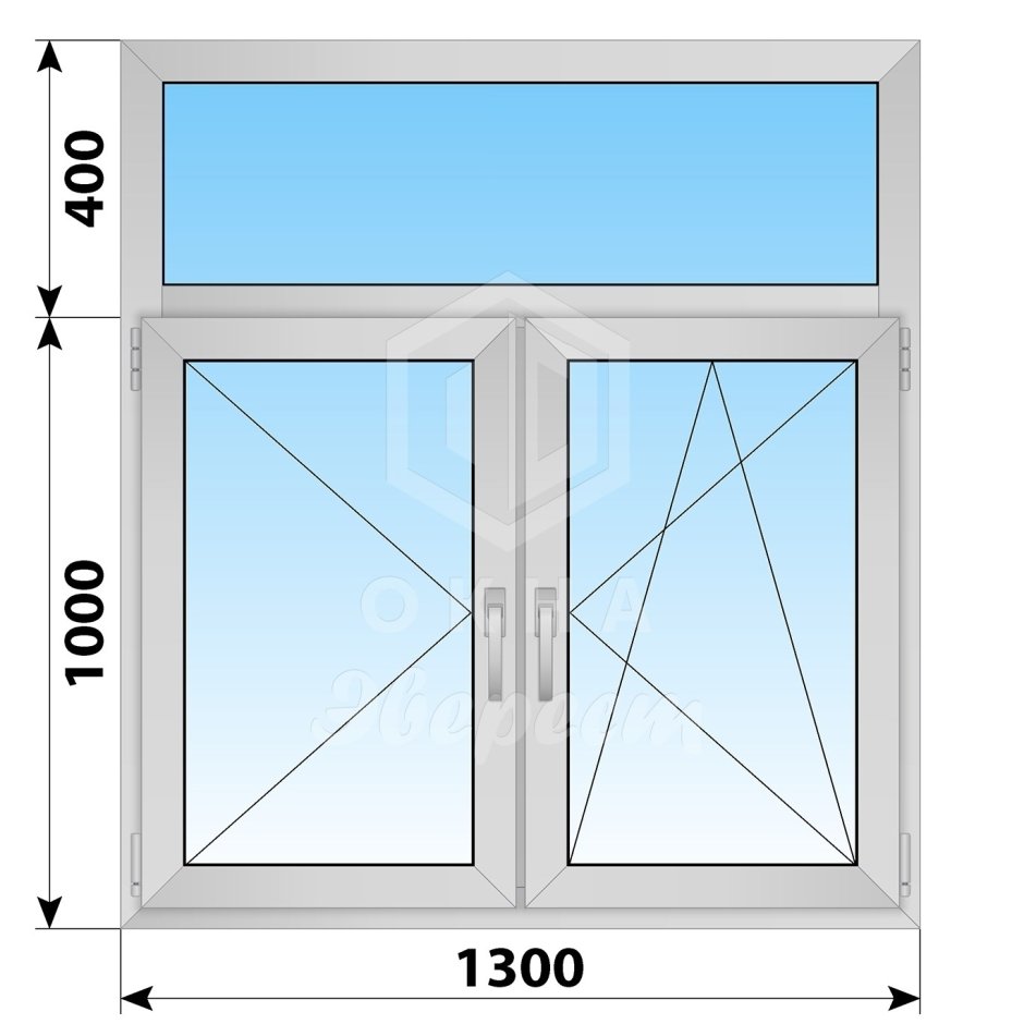 Окно ПВХ трехстворчатое с фрамугой