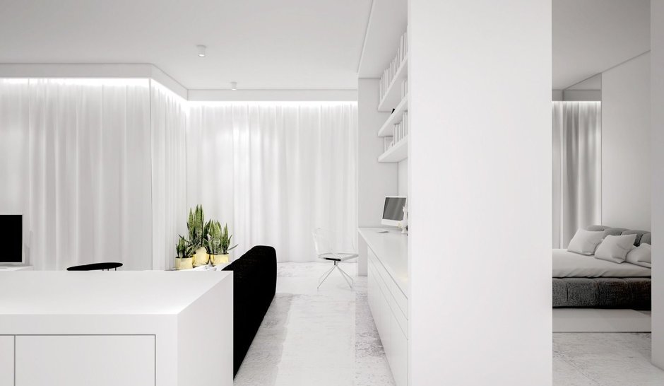 Дизайн белой комнаты в современном стиле