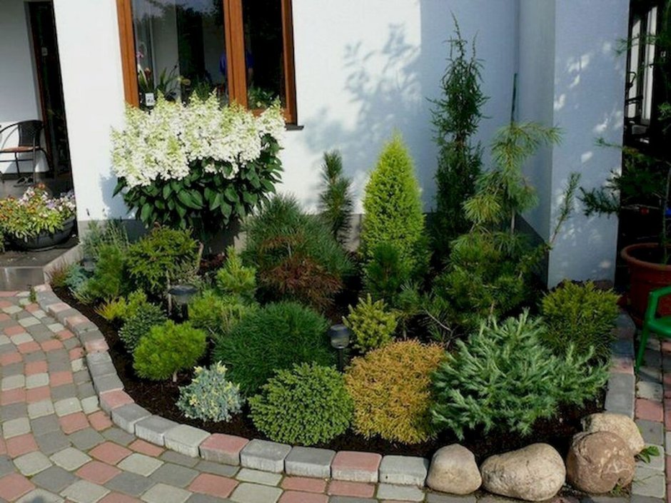 Ландшафт дачного участка с баней