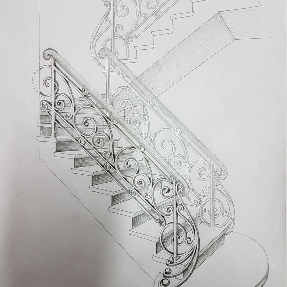 Рисование лестницы в перспективе