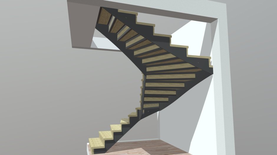3ds Max лестница с забежными ступенями
