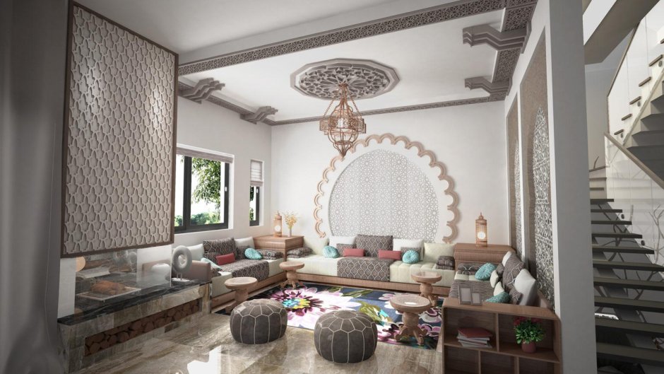 Розовая гостиная в марокканском стиле