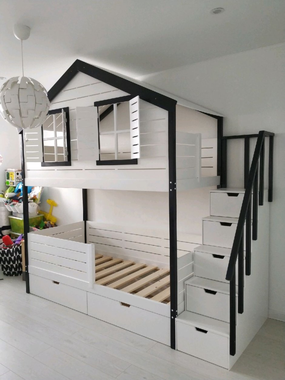 Детская кровать-чердак «Лахти 2.0» с лестницей-комодом
