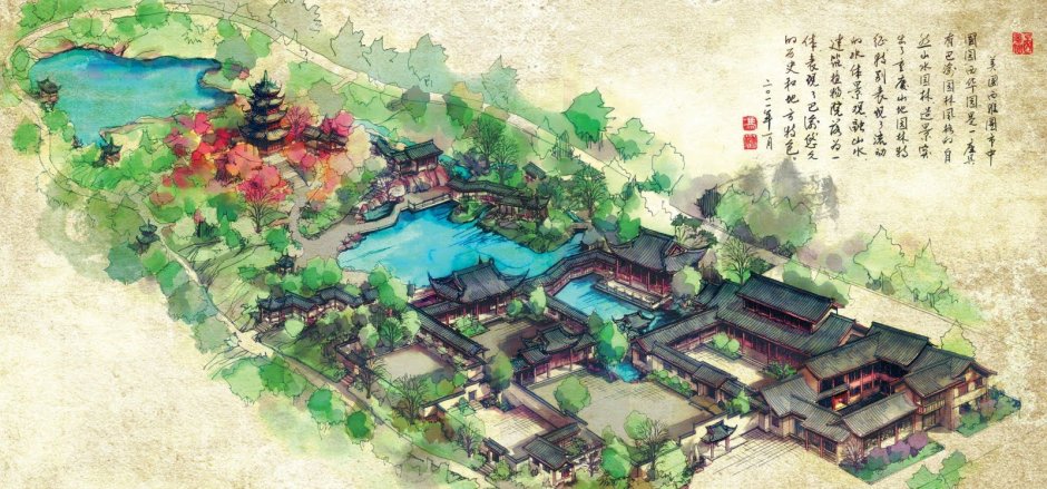 Сад лю в Сучжоу Китай план