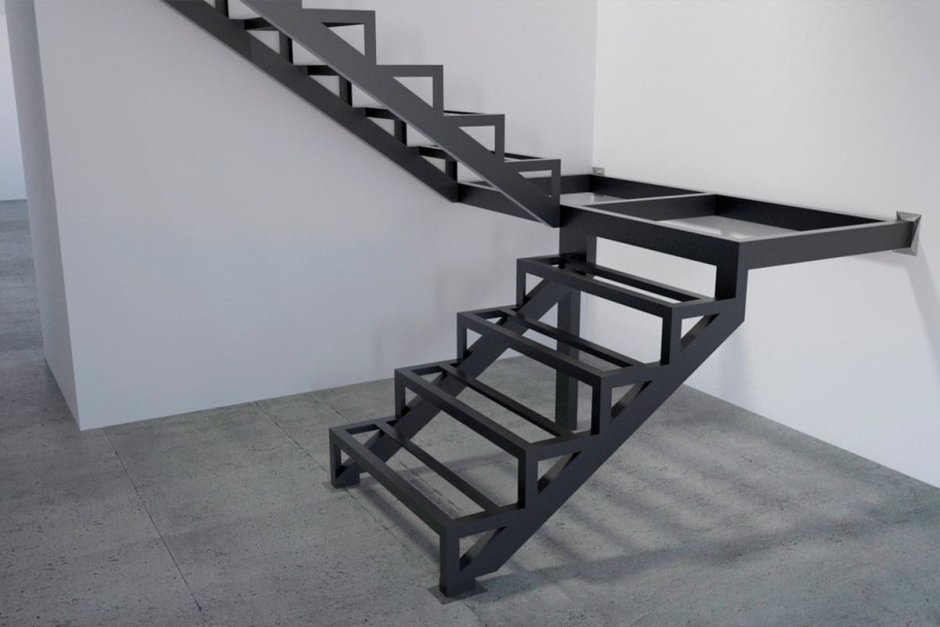 Лестница металлическая в современном стиле