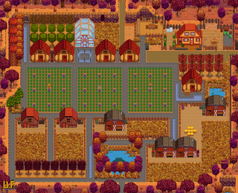 Схема фермы Stardew Valley