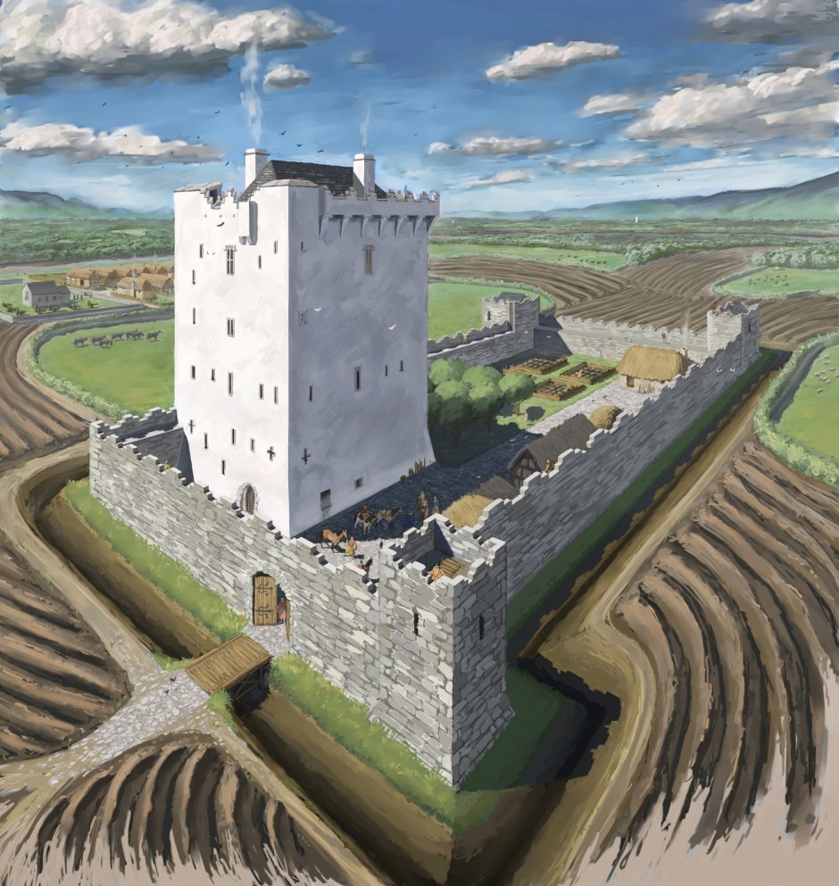 Средневековый замок Тауэр фронтально