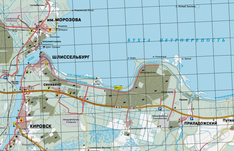 Синявино 2 на карте Ленинградской области