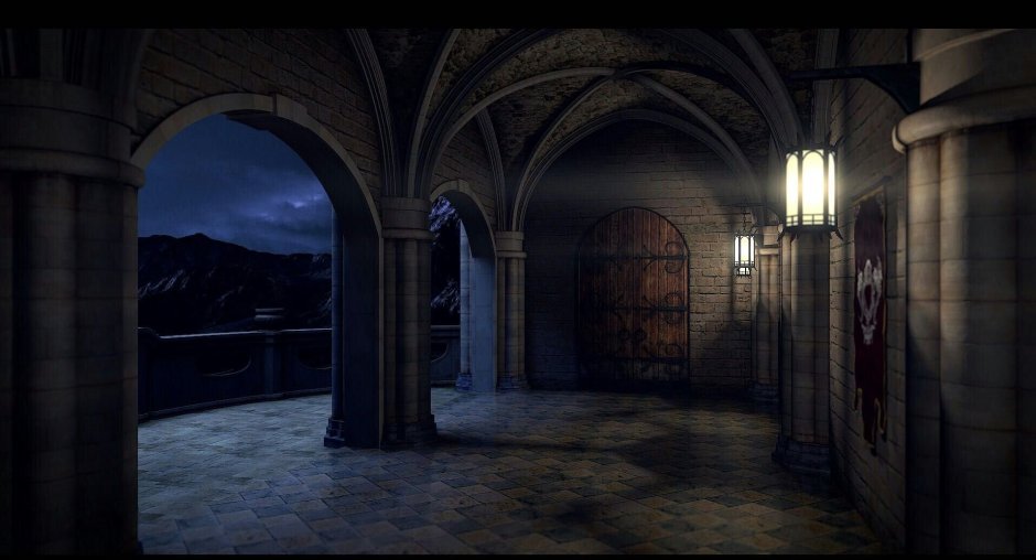 Замок Хогвартса темный коридор