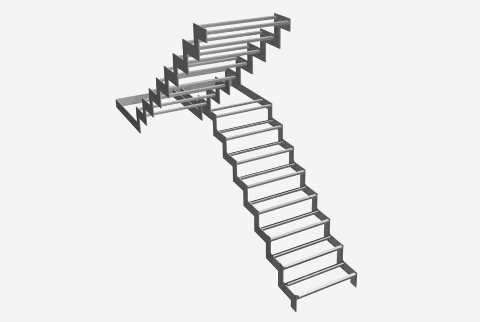 П образная лестница из металла