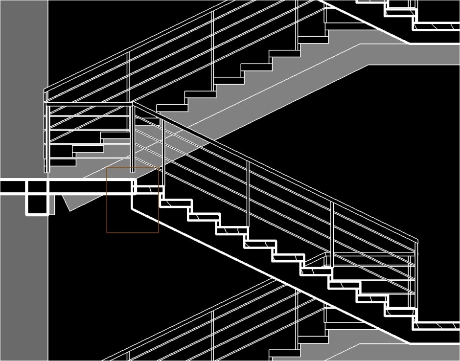 Каркас лестницы с забежными ступенями из профильной трубы 80*40