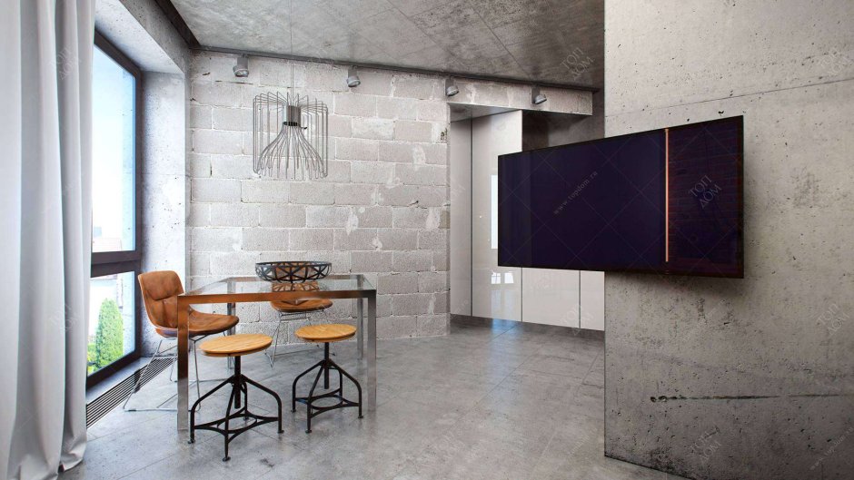 Лофт цементная штукатурка