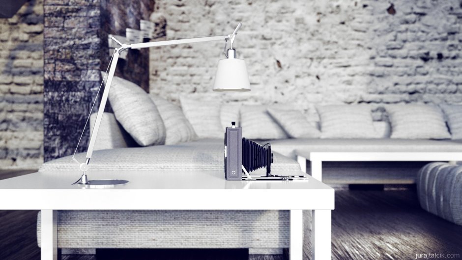 Гостиная в стиле лофт светлая