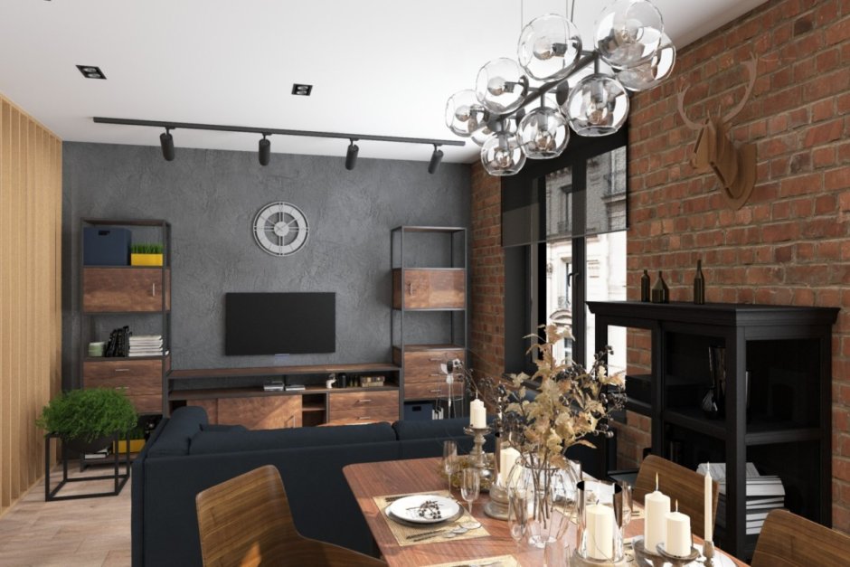 Декор в стиле лофт в интерьере