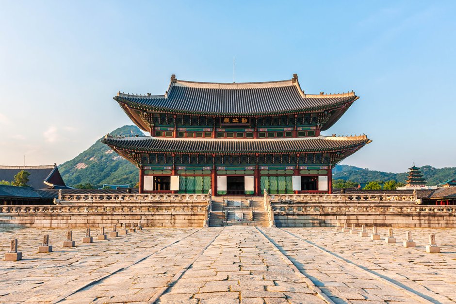 Южная Корея дворец кёнбоккун в Сеуле вектор