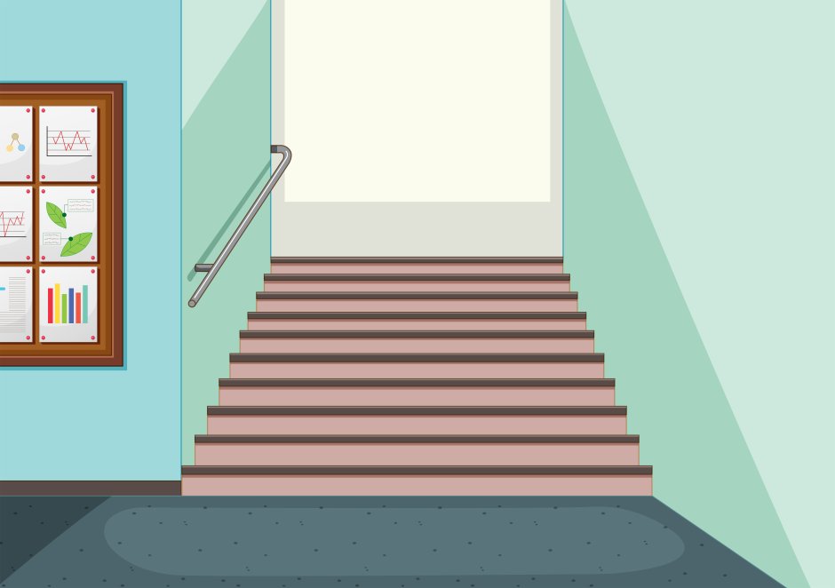 Мультяшный коридор с лестницей