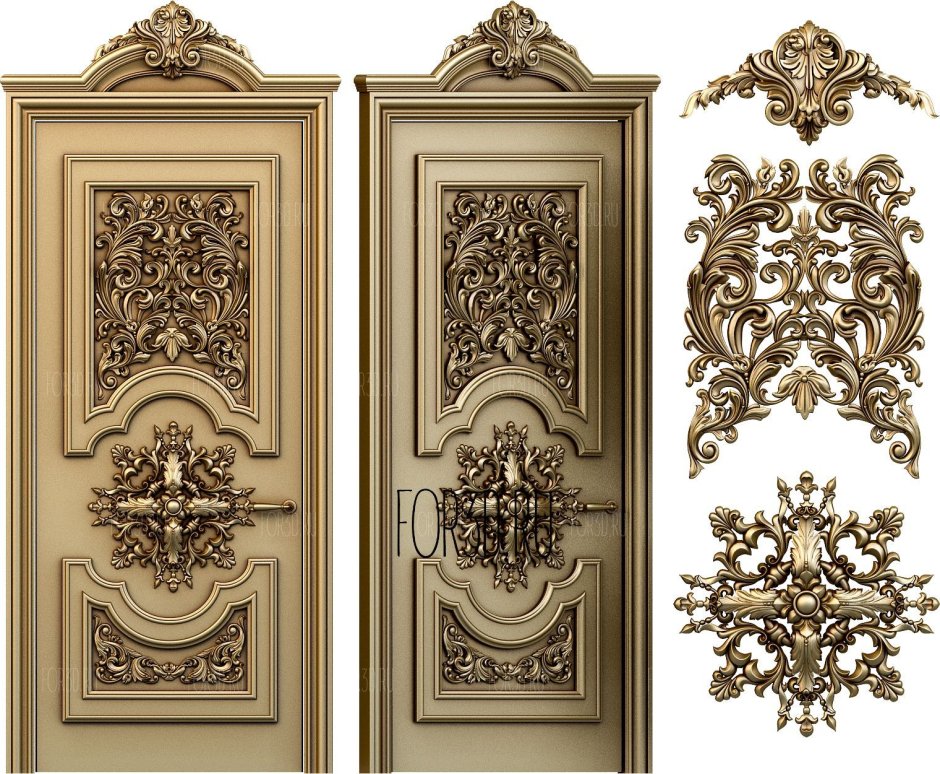 European Carved Door 3d model