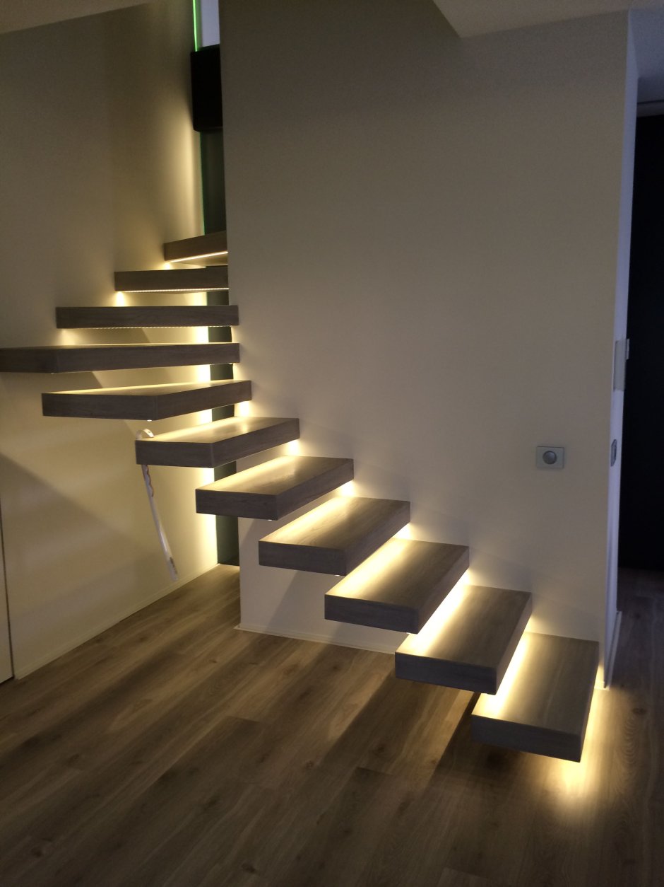 Led подсветка ступеней лестницы светодиодная лента