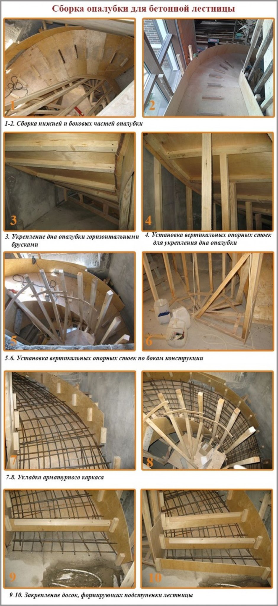 Полувинтовая бетонная лестница 180