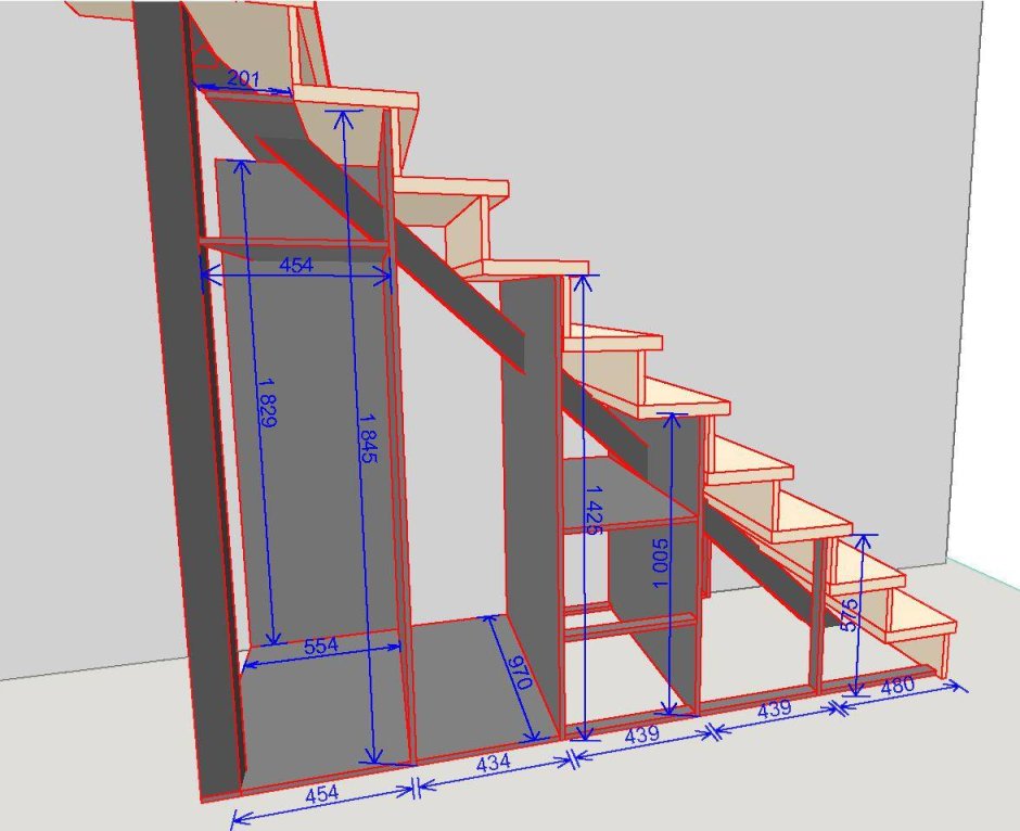 Шкаф pod лестницы razmeri