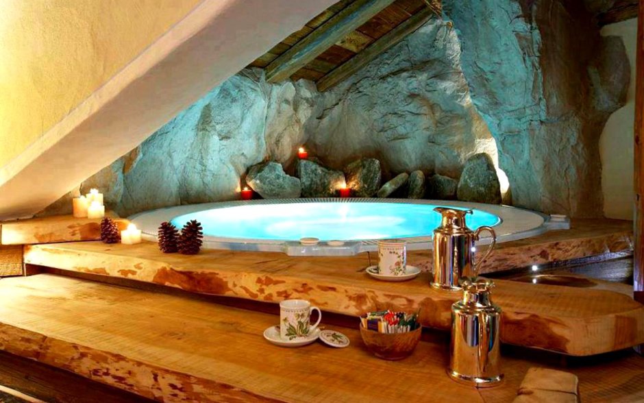 Ванная комната в стиле пещеры