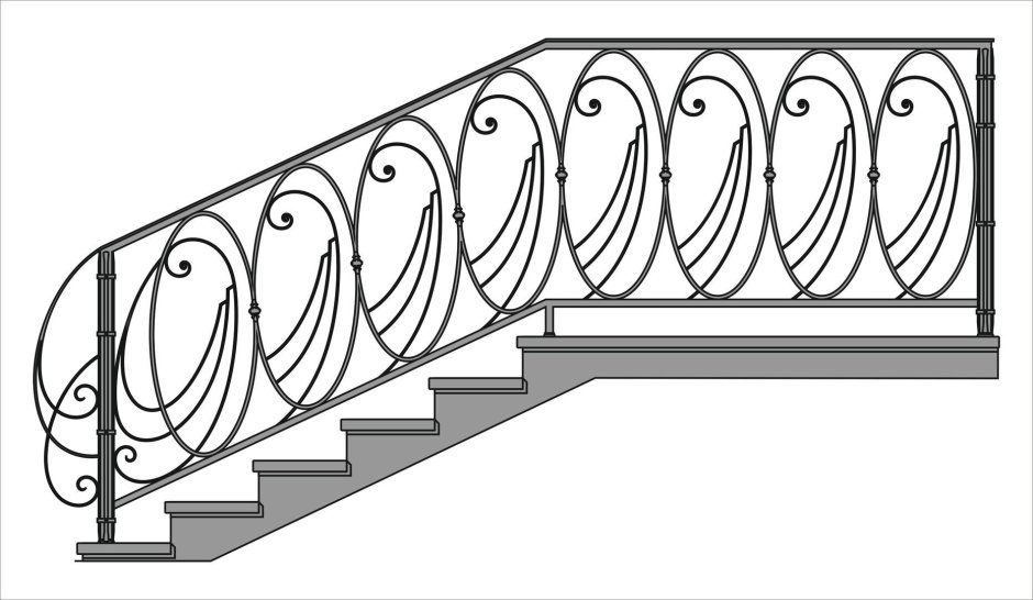 Кованые ограждения (Тип 701). L=2,925 М, H=1,7 М